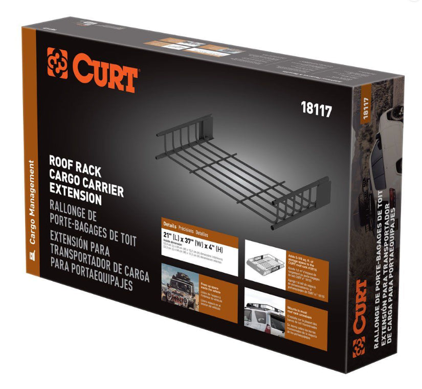 Curt - Black Steel Roof Rack Cargo Carrier Extension - 18117 - image 8
