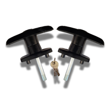 Statewide - Black Screw Mount T Handle - Pair (keyed alike)
