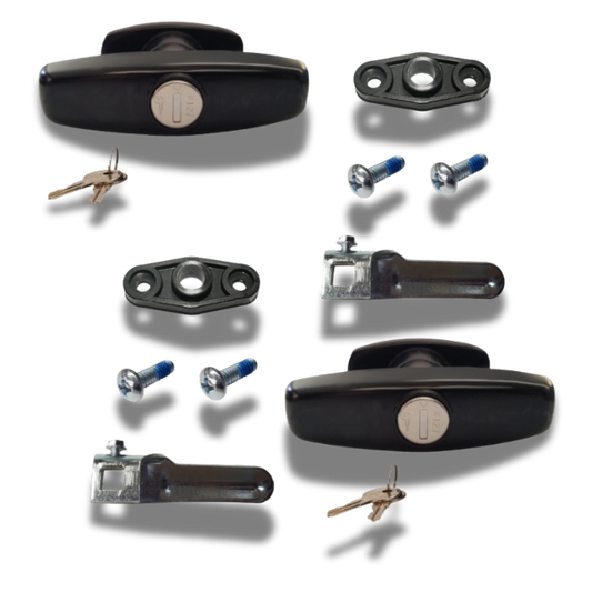 Statewide - Black Screw Mount T Handle Kit - Pair (keyed alike)