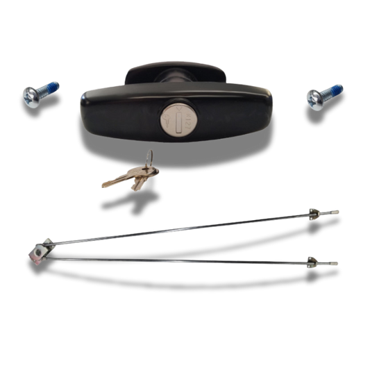 Statewide - Black Screw Mount T Handle - Center Mount with Rod Assembly