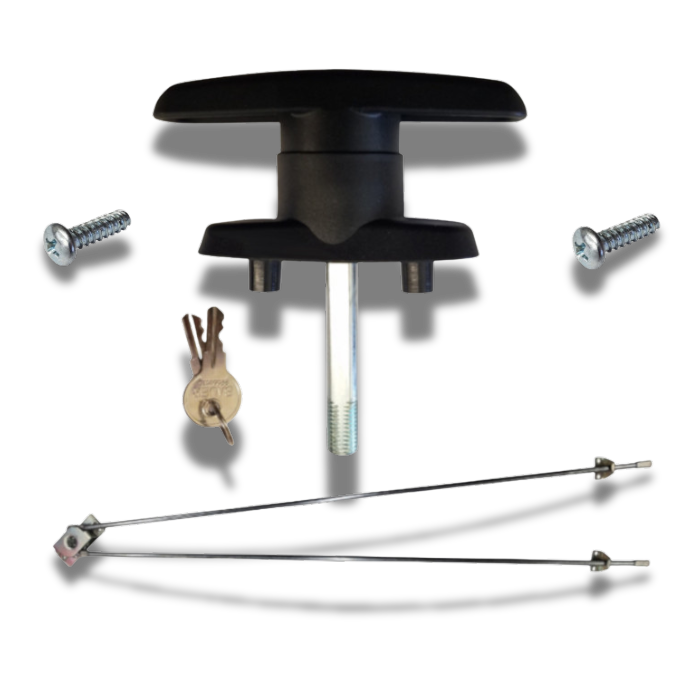 Composite T Handle - 2" Short Shank Screw Mount Kit with Rod Assembly