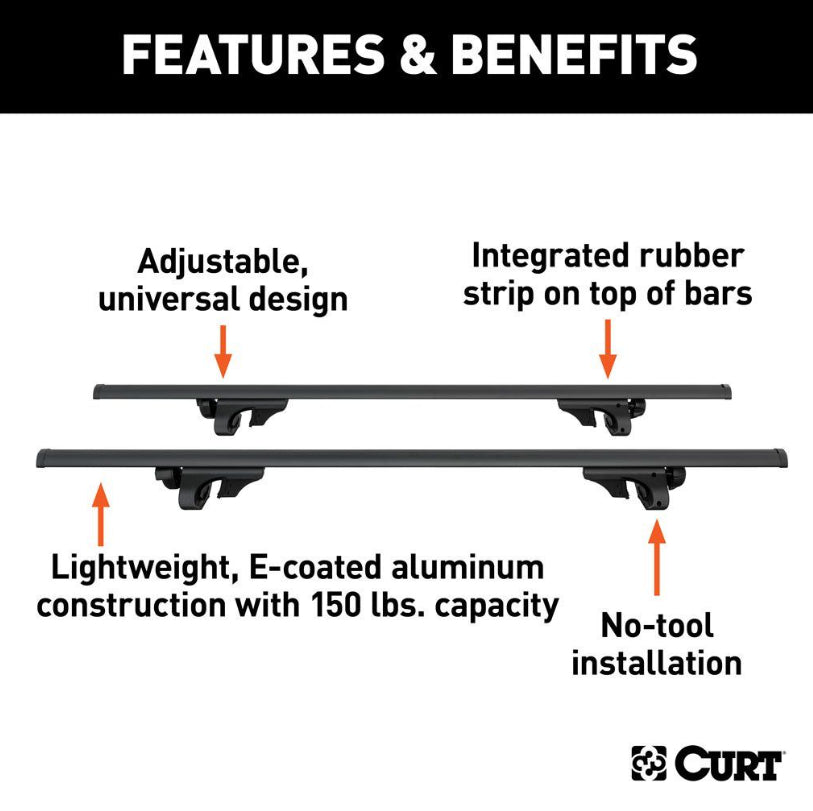 Curt - Aluminum Universal Roof Rack Crossbars - 18118 - image 3