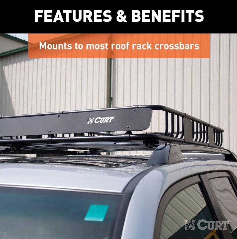 Curt - Black Steel Roof Rack Cargo Carrier Extension - 18117 - image 5