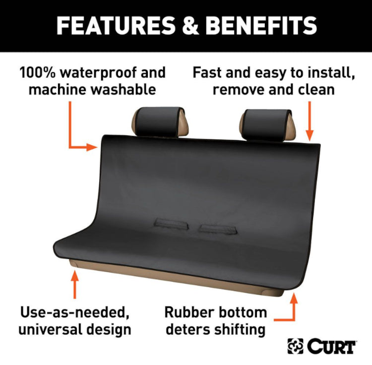 Curt - Seat Defender 58 Inch x 55 Inch Truck Seat Cover - Black - 18511 - image 3