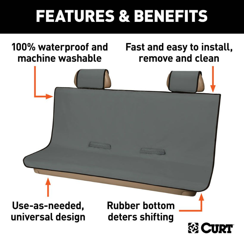 Curt - Seat Defender 58 Inch x 63 Inch Truck Seat Cover - Grey - 18520 - image 3