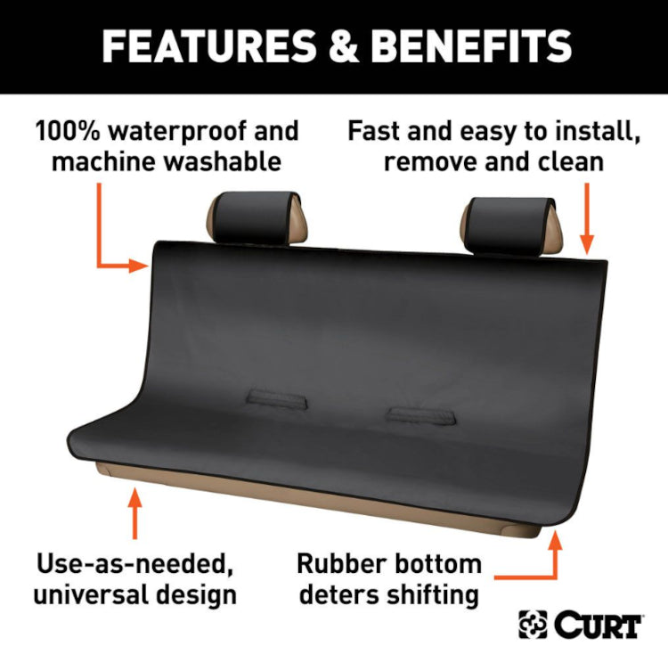 Curt - Seat Defender 58 Inch x 63 Inch Truck Seat Cover - Black - 18521 - image 3