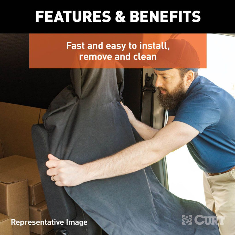 Curt - Seat Defender 58 Inch x 63 Inch Truck Seat Cover - Grey - 18520 - image 5