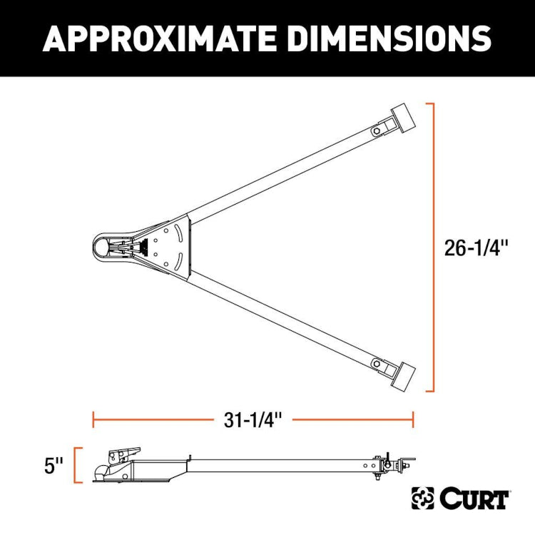 Curt - Adjustable Tow Bar - 5,000 lbs Capacity - 19745 - image 2