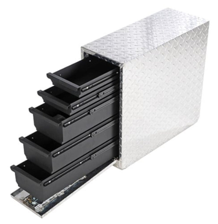 Dee Zee Wheel Well Tool Box with Drawers - Aluminum Diamond Tread - DZ95DA - image 4