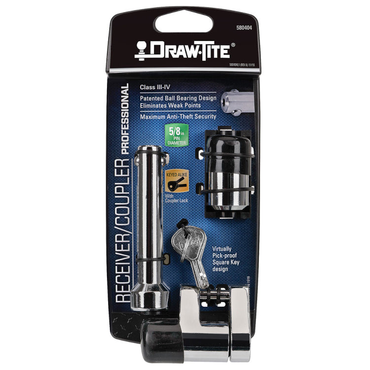 Draw-Tite - Hitch Receiver Lock/Coupler Combo - 5/8" Pin Diameter - 580404 - image 2