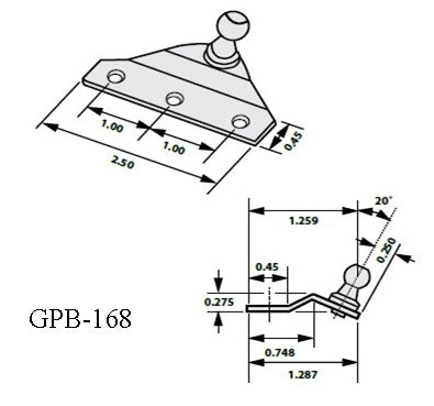 Ball Mount for Gas Props/Lift Cylinders - Double Bent - image 2
