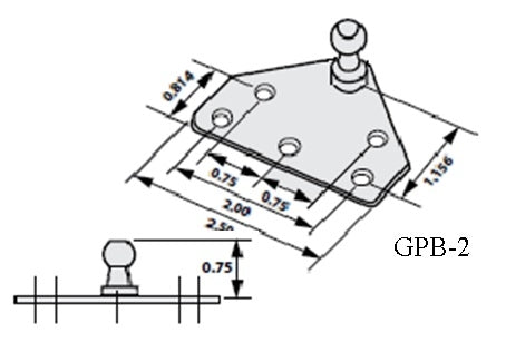Ball Mount for Gas Props/Lift Cylinders - Flat - image 2