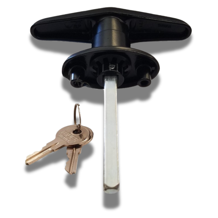 Bauer - Black Screw Mount T Handle Kit - 2-7/8" Shank - Pair (keyed alike)