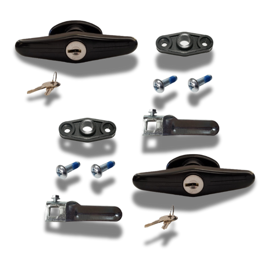 Bauer - Black Screw Mount T Handle Kit - 2" Shank - Pair (keyed alike)