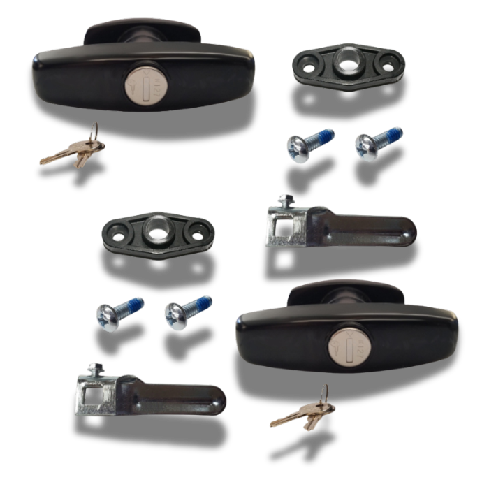 Statewide - Black Screw Mount T Handle Kit - Pair (keyed alike)