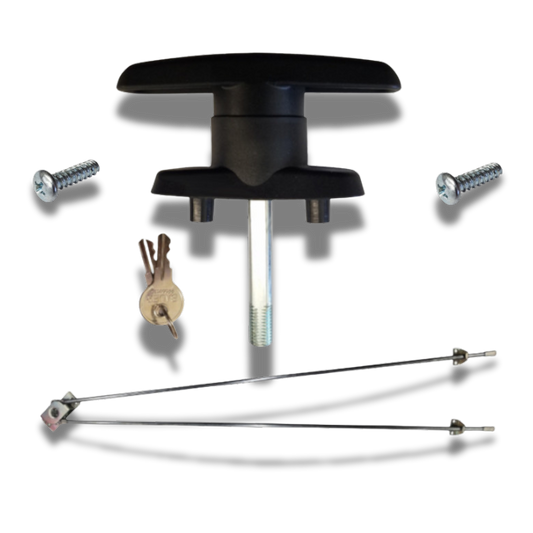 Composite T Handle - 2" Short Shank Screw Mount Kit with Rod Assembly