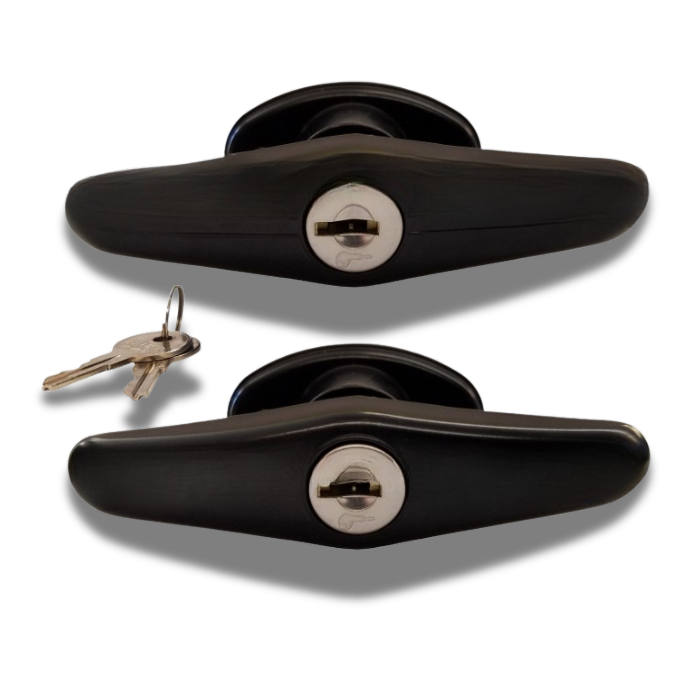Bauer - Black Screw Mount T Handle - Short Shank - Pair (keyed alike)