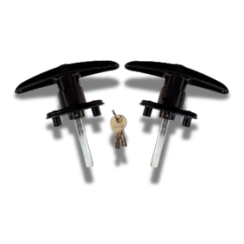 Bauer - Black Screw Mount T Handle - Short Shank - Pair (keyed alike)