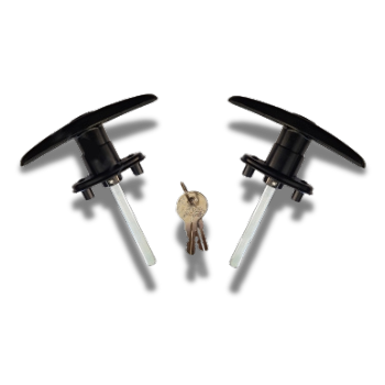 Bauer - Black Screw Mount T Handle - Long Shank - Pair (keyed alike)