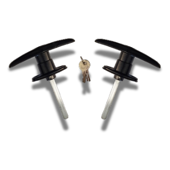 Bauer Rivet Exterior Mount T-Handle - Pair (keyed alike)