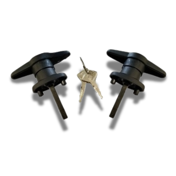 ARE - Black Screw Mount T Handle - Pair (keyed alike)