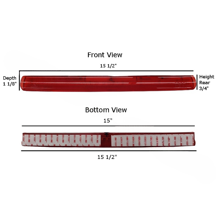 15" Red Recessed LED Brake Light