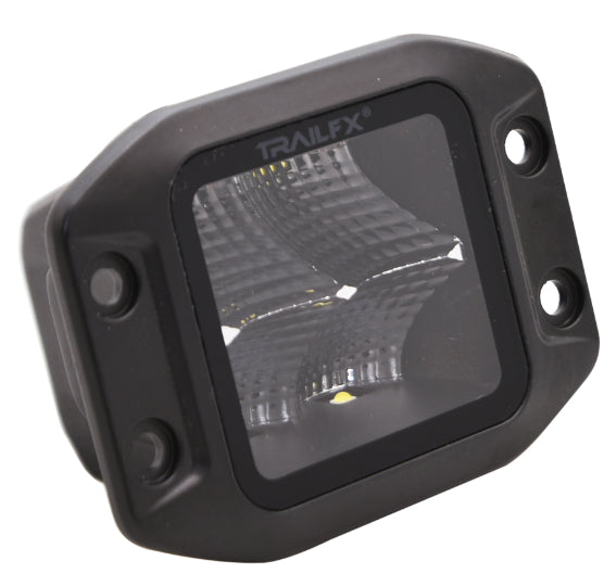 Trail FX - 3" Flush Mount Cube LED Black Flood Beam 2400 Lumens - Pair - 2X2CFFMBPR - image 2