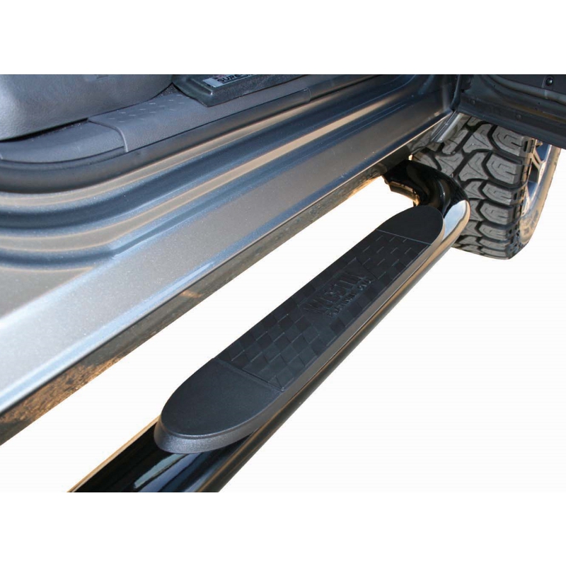 Westin 4 Inch Oval Nerf Bars - Black - Mounted