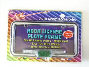 Neon License Plate Frame - Blue - CLEARANCE