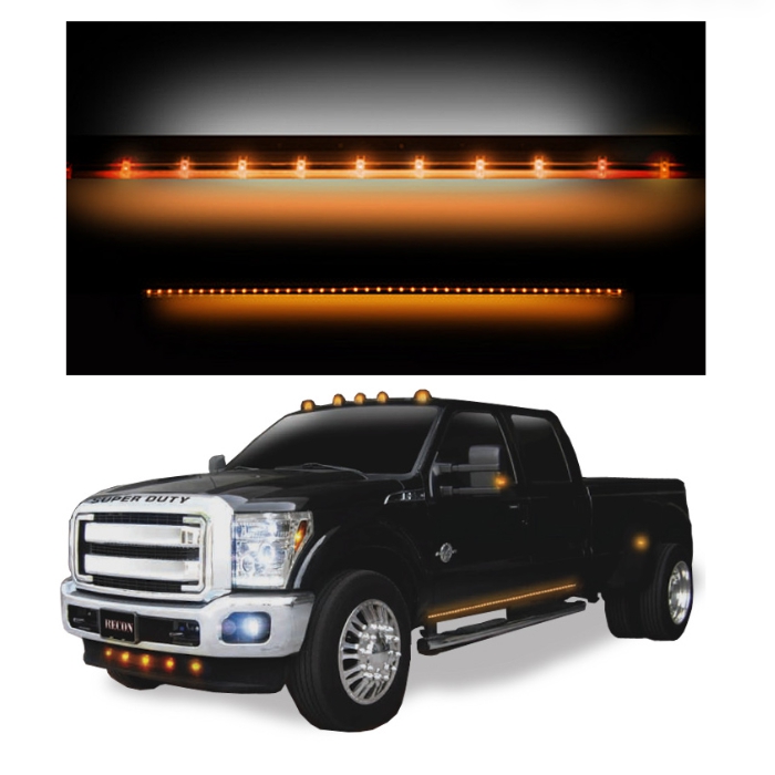 Recon BIG RIG Amber LED Running Light Bars - 26414X